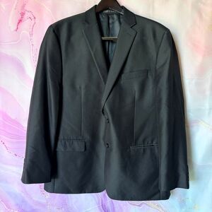 Calvin Klein 44R Black Sport Coat Blazer Jacket Business Professional Sporty